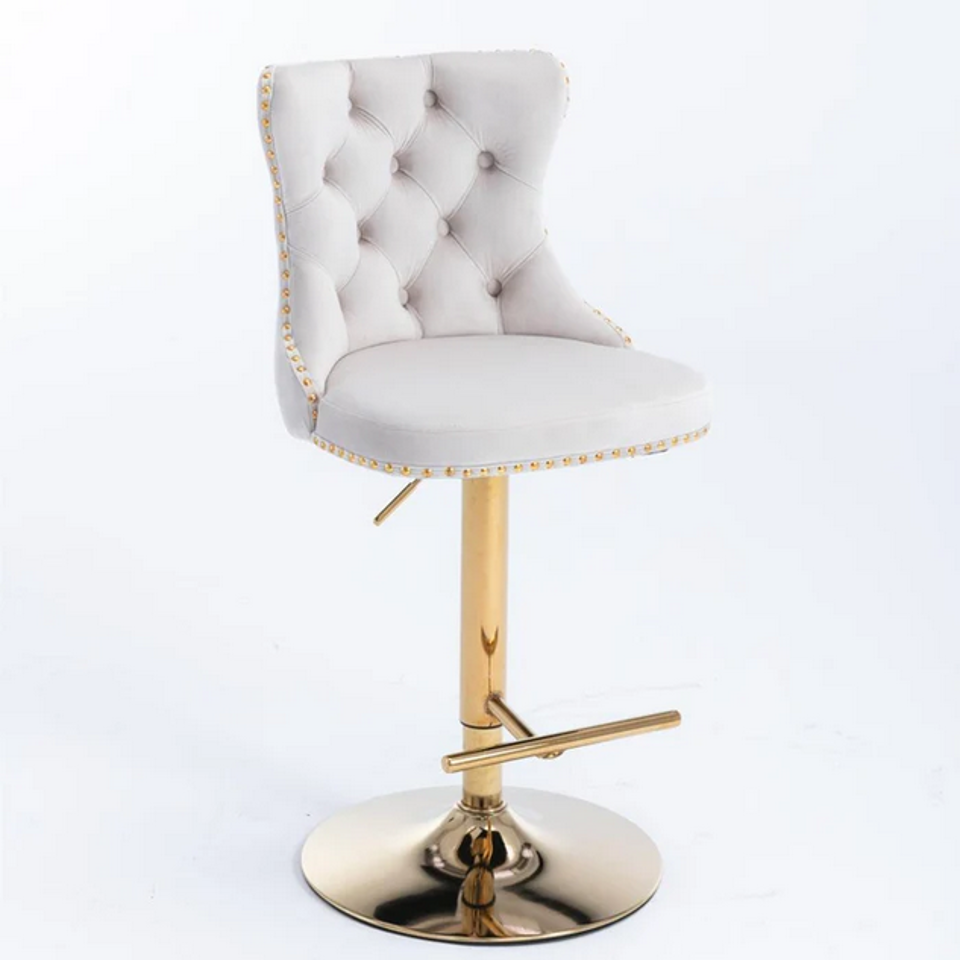 CHARLES (ZB-7136) BEIGE/GOLD BARSTOOL